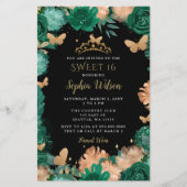 Green Rose Gold Butterflies Süß 16 (Vorderseite)