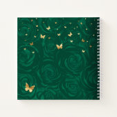 Green Rose Gold Elegantes Foto Quinceanera Gast Notizblock (Rückseite)