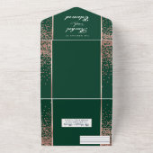 Green Rose Gold Glitzer Confetti Wedding RSVP All In One Einladung (Außenbereich)