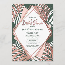 Green Rose Gold Tropical Palm Tree Brautparty Einladung