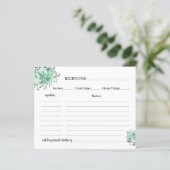 Green Rose Rezept Card Brautparty (Stehend Vorderseite)