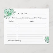 Green Rose Rezept Card Brautparty (Vorderseite)