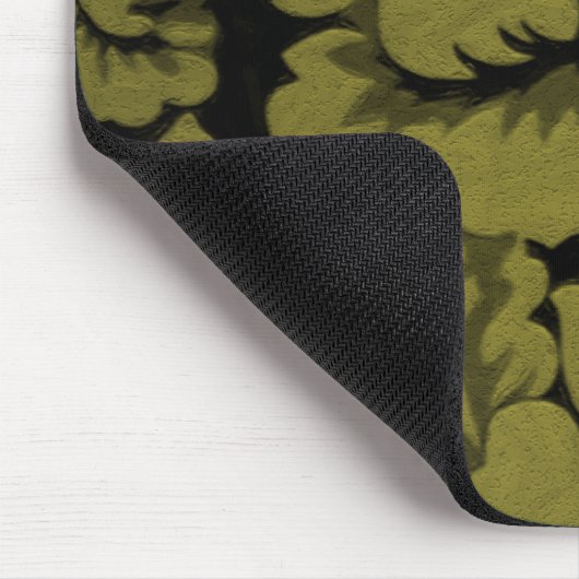 Green Rosen Damask Mousepad (Ecke)