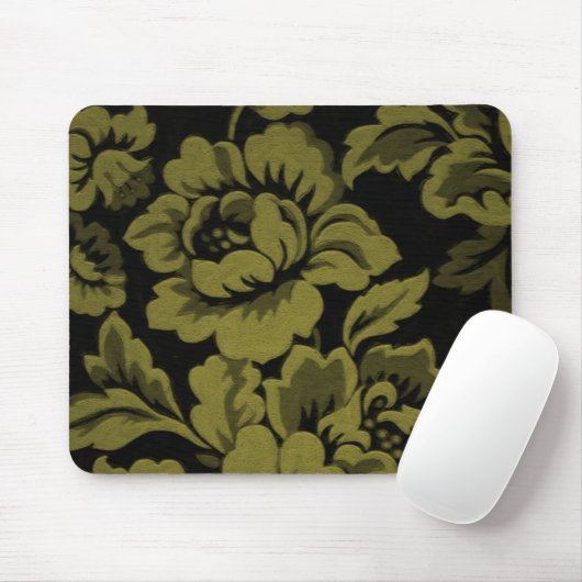Green Rosen Damask Mousepad (Mit Mouse)