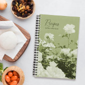 Green Roses Floral Garden Custom Spiral Notebook Notizblock