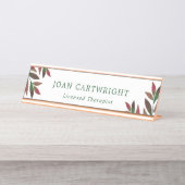Green Rosy Red Greenery - Therapist Schreibtischnamensplakette (Vorderseite )