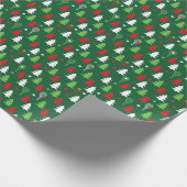 Green 💚 💔 🤍, rot, weiß, Tennis Weihnachten  Geschenkpapier (Ecke)