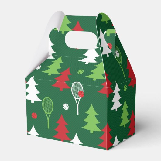 Green 💚 💔 🤍, rot, weiß, Tennis Weihnachten Geschenkschachtel (Rückseite)