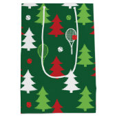 Green 💚 💔 🤍, rot, weiß, Tennis Weihnachten Mittlere Geschenktüte (Rückseite)