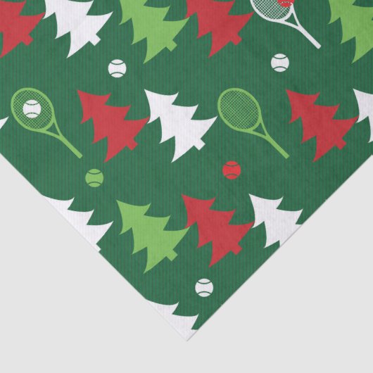 Green 💚 💔 🤍, rot, weiß, Tennis Weihnachten Seidenpapier (Detail)