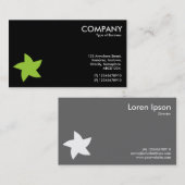 Green Rotating Star Symbol - Schwarz Visitenkarte (Vorne/Hinten)