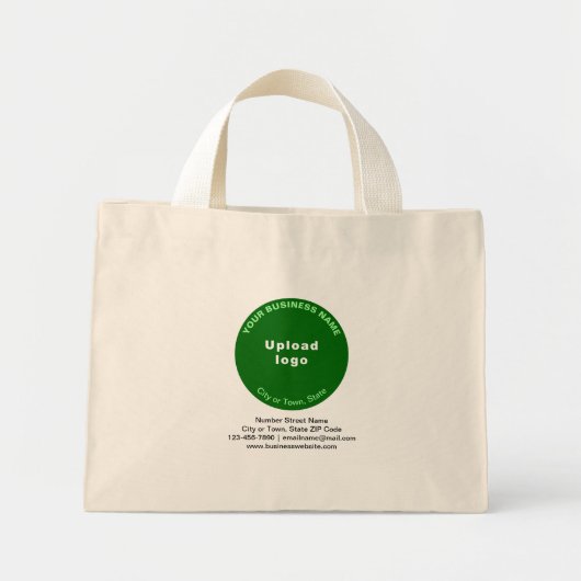 Green Round Shape Business Brand auf Mini Tote Bag Stoffbeutel (Vorne)