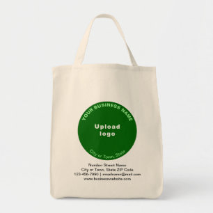 Green Round Shape Business Brand on Grocery Tragetasche
