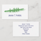 Green Rowers Crew Team Wassersport Visitenkarte (Vorne/Hinten)