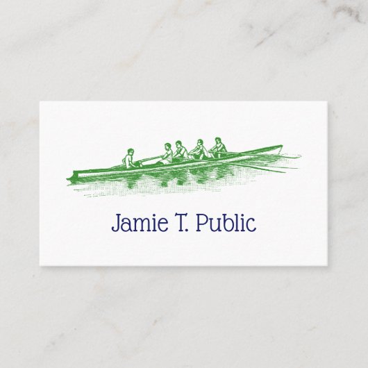 Green Rowers Crew Team Wassersport Visitenkarte (Vorderseite)