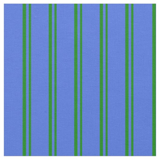 Green & Royal Blue Lines Stoff (Nahaufnahme)