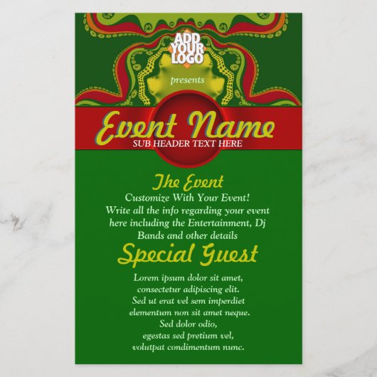 Green Royal Goddess Art Custom Event Flyer (Vorne)