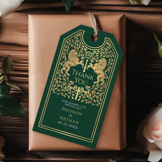 Green Royal Lion Medieval Sword Wedding Vielen Dan Geschenkanhänger