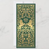 Green Royal Lion Mittelalterliche Hochzeit Einladung (Rückseite)
