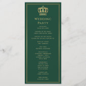Green Royal Lion Mittelalterliches Hochzeitsprogra Programm (Rückseite)