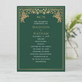 Green Royal Lion Mittelalterliches Hochzeitsprogra Programm (Stehend Vorderseite)