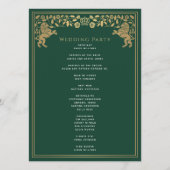 Green Royal Lion Mittelalterliches Hochzeitsprogra Programm (Rückseite)