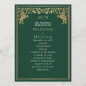 Green Royal Lion Mittelalterliches Hochzeitsprogra Programm (Vorderseite)