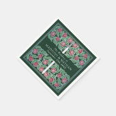 Green Royal Medieval Silver Floral Sword Wedding Serviette (Ecke)