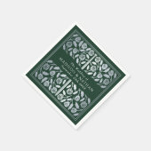 Green Royal Medieval Silver Sword Wedding Serviette (Ecke)