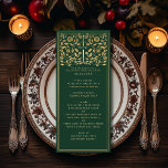 Green Royal Medieval Sword Hochzeitsmenü Menükarte<br><div class="desc">Feiern Sie Ihren besonderen Tag mit diesem königlich-mittelalterlichen Schwert Hochzeitsdesign. Gold in diesem Design ist keine echte Folie. Sie können dies durch einen Klick auf "PERSONALISIEREN" weiter anpassen. Für weitere Fragen kontaktieren Sie uns bitte unter ThePaperieGarden@gmail.com.</div>
