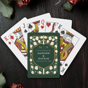 Green Royal Sword Shield Gastgeschenk Hochzeit Spielkarten
