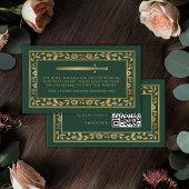 Green Royal Sword Wedding Website UAWG QR Code Begleitkarte