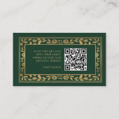 Green Royal Sword Wedding Website UAWG QR Code Begleitkarte (Rückseite)