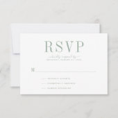 Green RSVP Card für Hochzeitssage Karte (Vorderseite)