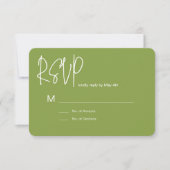 Green RSVP Card Karte (Vorderseite)