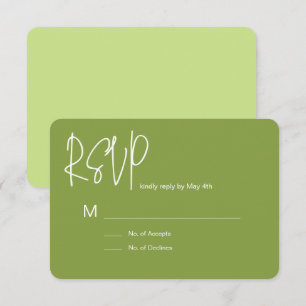 Green RSVP Card Karte
