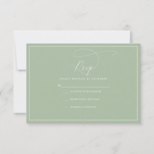Green RSVP-Karte anzeigen RSVP Karte (Vorderseite)