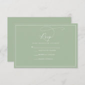Green RSVP-Karte anzeigen RSVP Karte (Vorne/Hinten)