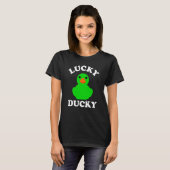 Green Rubber Duck Quack Lucky Ducky Animal Graphic T-Shirt (Vorne ganz)