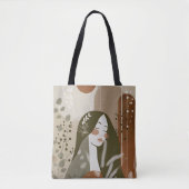 Green Rust Tan Empowering Woman Abstract Tasche (Vorderseite)
