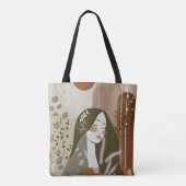 Green Rust Tan Empowering Woman Abstract Tasche (Rückseite)