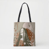 Green Rust Tan Empowering Woman Abstract Tasche (Vorderseite)