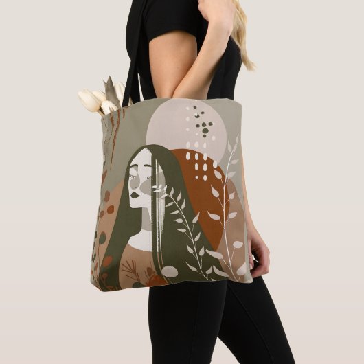 Green Rust Tan Empowering Woman Abstract Tasche (Von Nahem)
