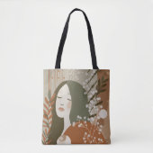 Green Rust Tan Empowering Woman Abstract  Tasche (Vorderseite)