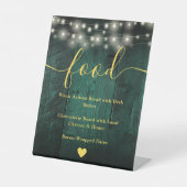 Green Rustic Bard Wood String Lights Menü Sockelschild (Vorderseite)