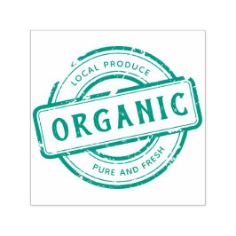 Green Rustic Bio Briefmarke Circle Aufkleber Permastempel