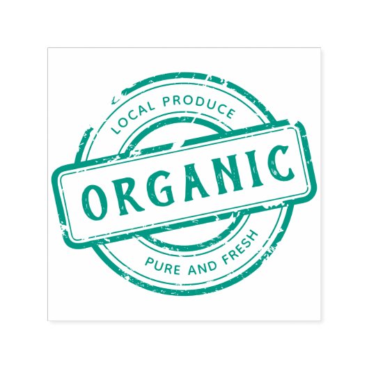 Green Rustic Bio Briefmarke Circle Aufkleber Permastempel (Design)