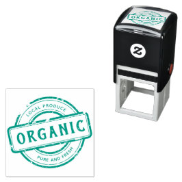 Green Rustic Bio Briefmarke Circle Aufkleber Permastempel