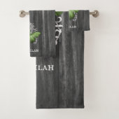 Green Rustic Butterfly Badetuch Set (Insitu)