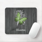 Green Rustic Butterfly Personalisiert Mouse Pad Mousepad (Mit Mouse)